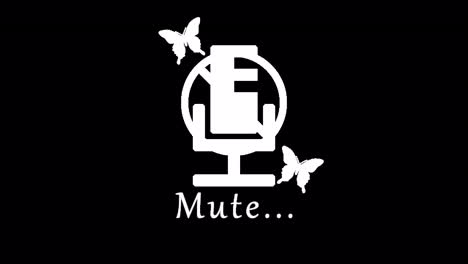 Butterfly-mute-icon-Text-animation-1080p---30-fps---Alpha-Channel